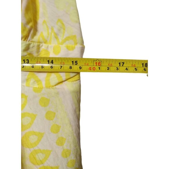 Yellow & White Sleeveless Summer Dress With Floral Pattern, Adjustable Straps. - Picture 7 of 8